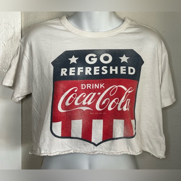 Coca Cola Tops - Coca Cola White Crop T-Shirt Size XS